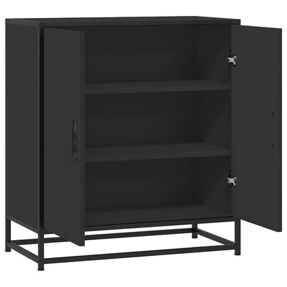 Sideboard Schwarz 68x35x76 cm Holzwerkstoff und Metall