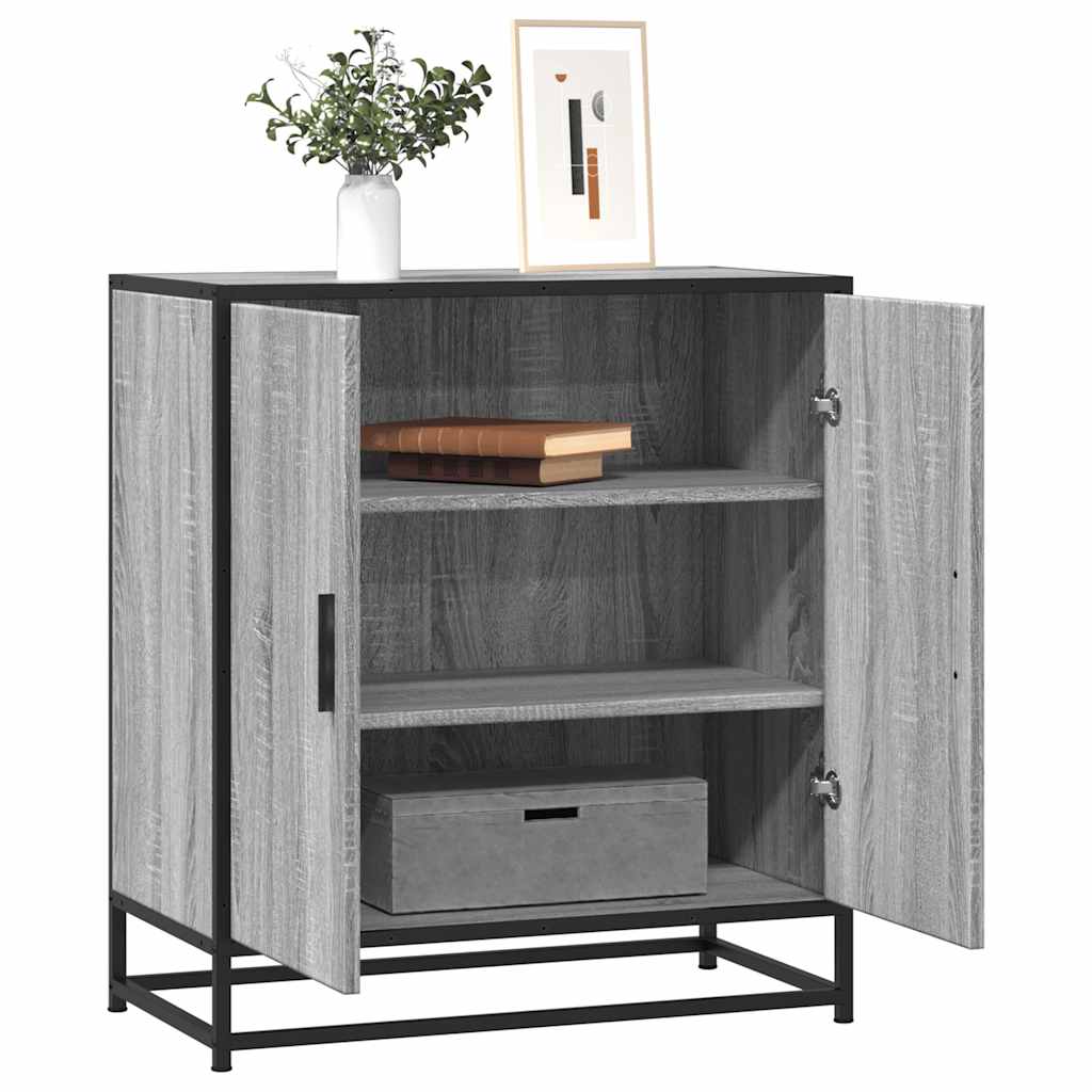 Sideboard Grau Sonoma 68x35x76 cm Holzwerkstoff und Metall