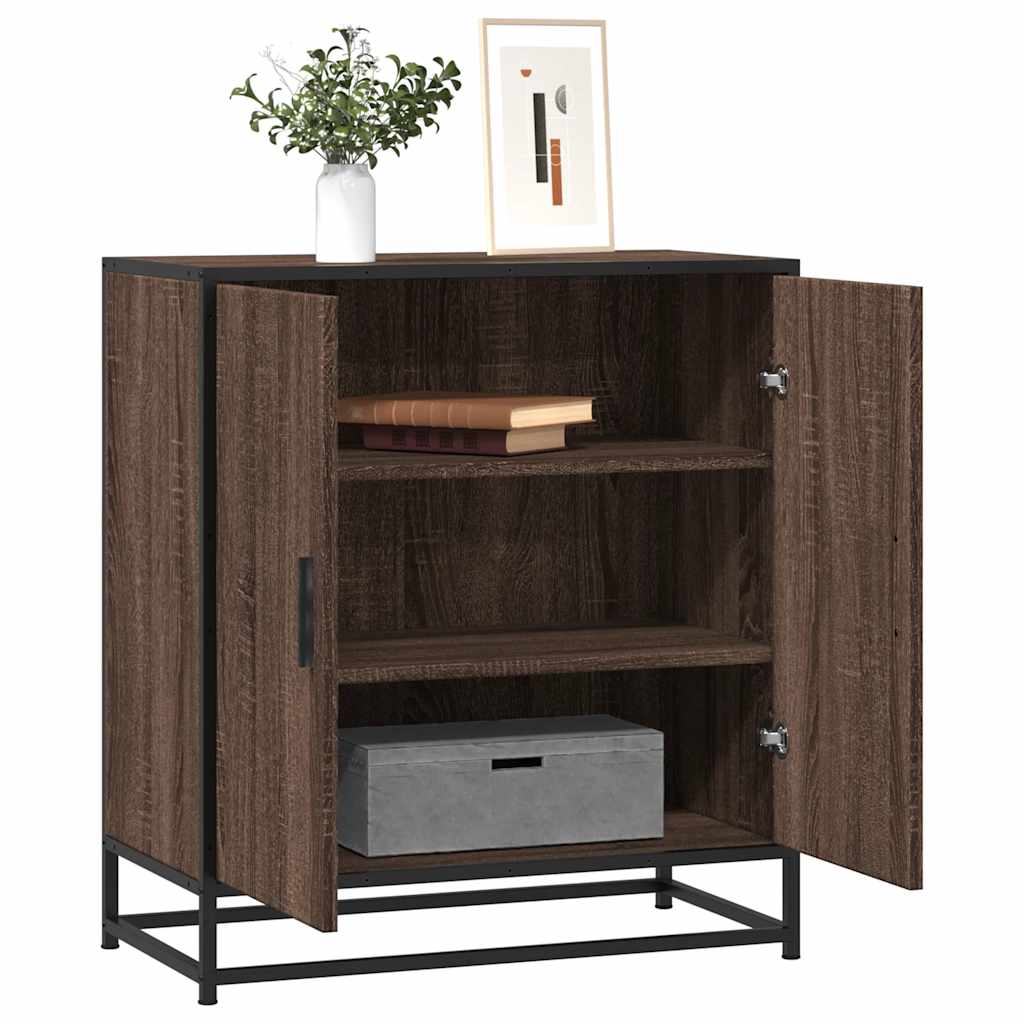 Sideboard Braun Eichen-Optik 68x35x76 cm Holzwerkstoff & Metall