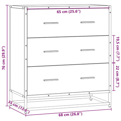 Sideboard Schwarz 68x35x76 cm Holzwerkstoff und Metall