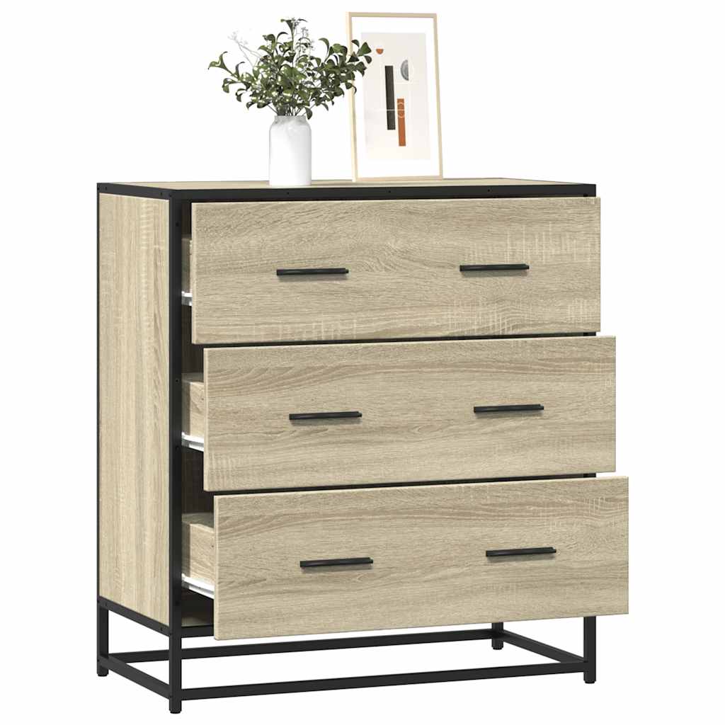 Sideboard Sonoma-Eiche 68x35x76 cm Holzwerkstoff und Metall