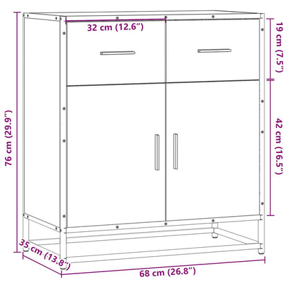 Sideboard Grau Sonoma 68x35x76 cm Holzwerkstoff