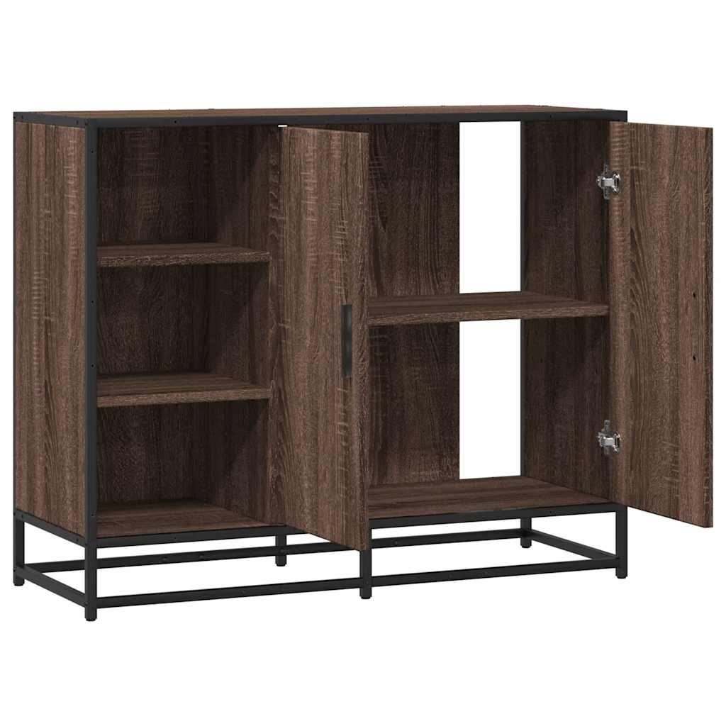 Sideboard Braun Eichen-Optik 92x35x76 cm Holzwerkstoff