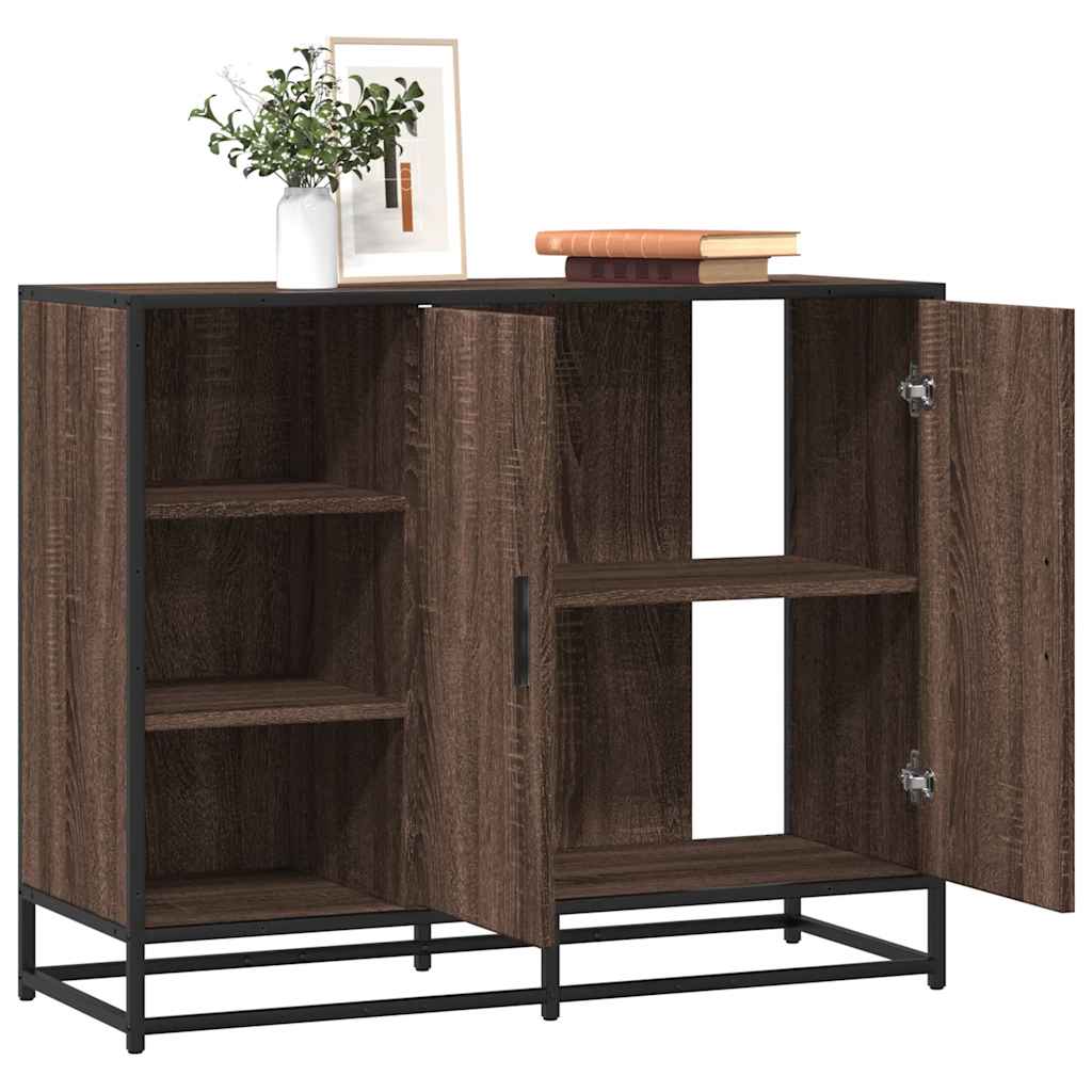 Sideboard Braun Eichen-Optik 92x35x76 cm Holzwerkstoff