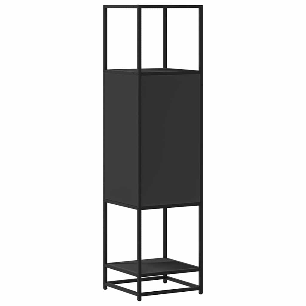 Highboard Schwarz 35,5x35x139 cm Holzwerkstoff und Metall