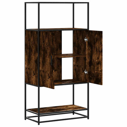 Highboard Räuchereiche 68x35x139 cm Holzwerkstoff und Metall