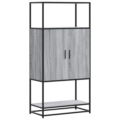 Highboard Grau Sonoma 68x35x139 cm Holzwerkstoff und Metall