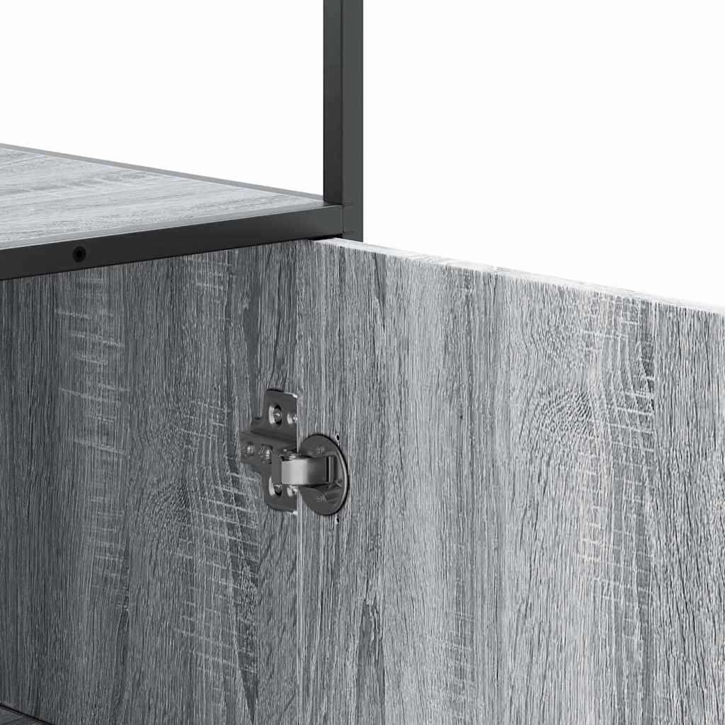 Highboard Grau Sonoma 68x35x139 cm Holzwerkstoff und Metall