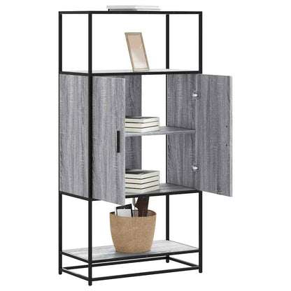 Highboard Grau Sonoma 68x35x139 cm Holzwerkstoff und Metall