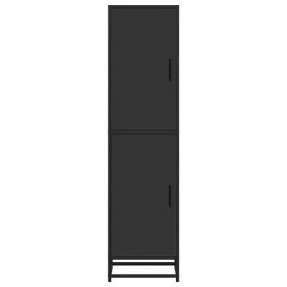 Highboard Schwarz 35,5x35x139 cm Holzwerkstoff und Metall