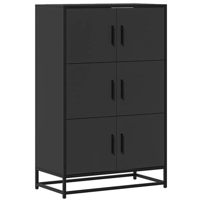 Highboard Schwarz 68x35x106,5 cm Holzwerkstoff und Metall