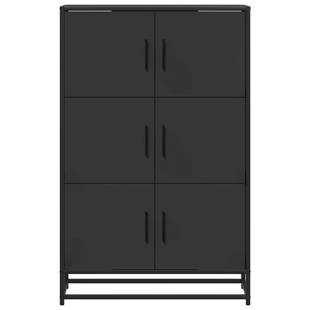 Highboard Schwarz 68x35x106,5 cm Holzwerkstoff und Metall