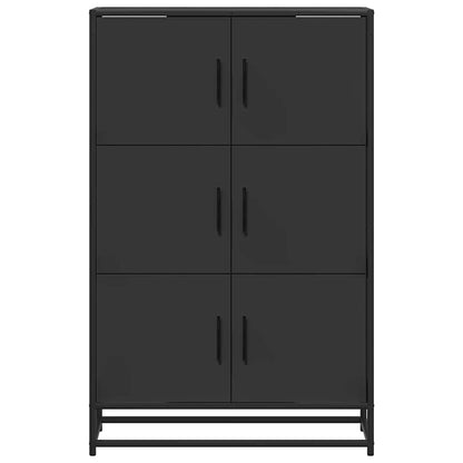 Highboard Schwarz 68x35x106,5 cm Holzwerkstoff und Metall