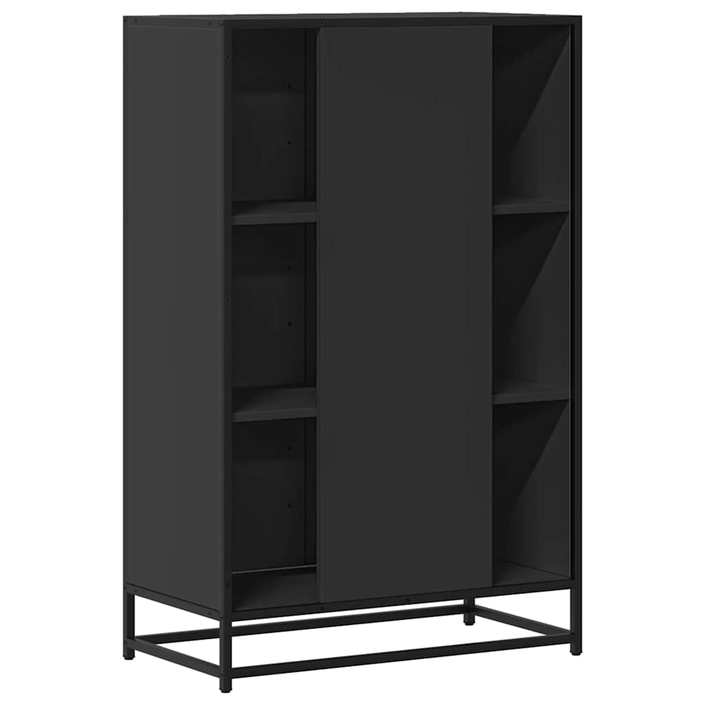 Highboard Schwarz 68x35x106,5 cm Holzwerkstoff und Metall