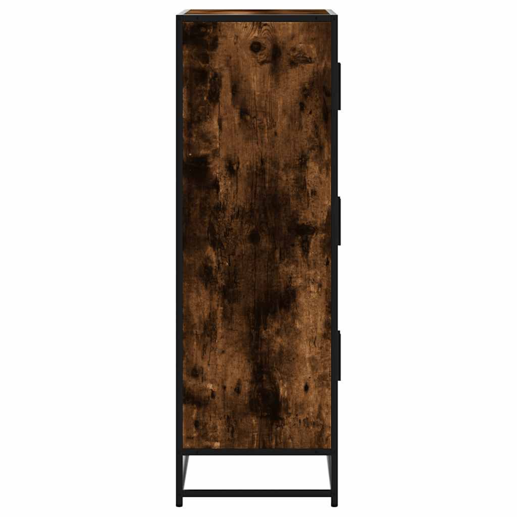 Highboard Räuchereiche 68x35x106,5 cm Holzwerkstoff Metall