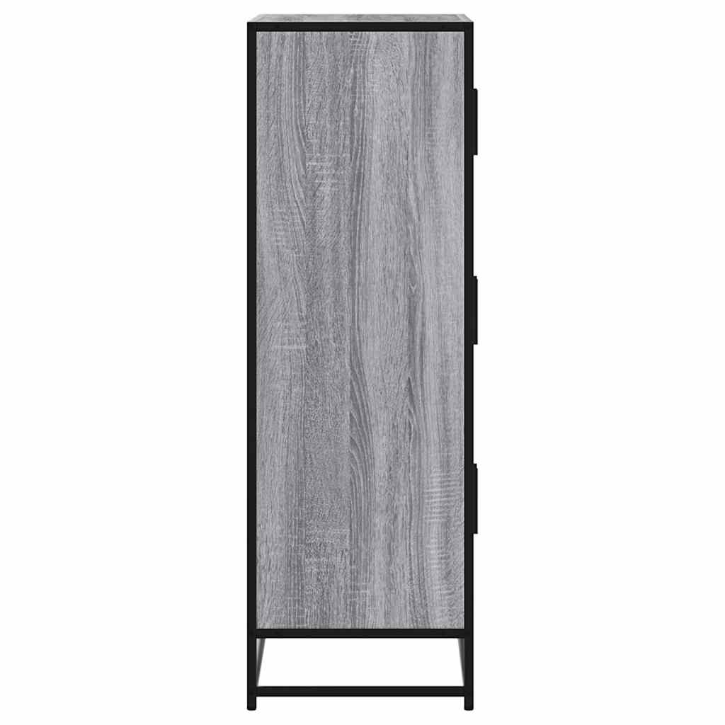 Highboard Grau Sonoma 68x35x106,5 cm Holzwerkstoff und Metall