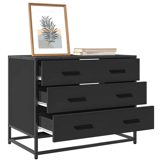 Schubladenschrank Schwarz 70x41x56 cm Holzwerkstoff