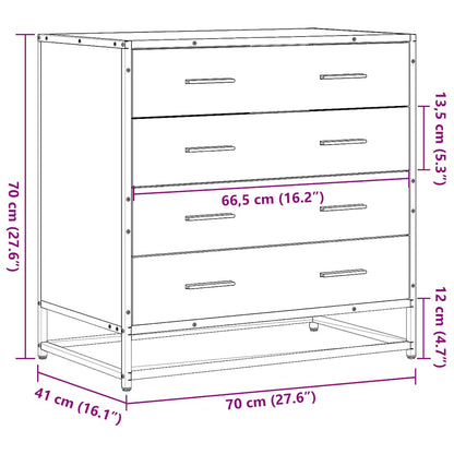 Schubladenschrank Sonoma-Eiche 70x41x70 cm Holzwerkstoff