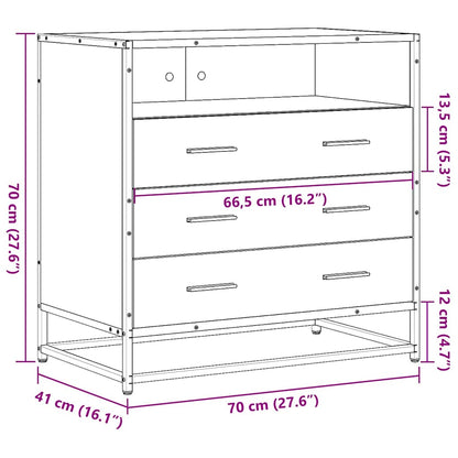 Schubladenschrank Sonoma-Eiche 70x41x70 cm Holzwerkstoff