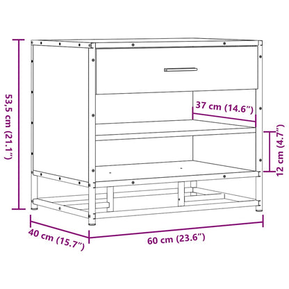 Schuhbank Sonoma-Eiche 60x40x53,5 cm Holzwerkstoff und Metall