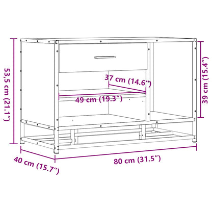 Schuhbank Grau Sonoma 80x40x53,5 cm Holzwerkstoff und Metall