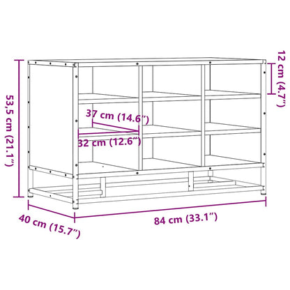 Schuhbank Schwarz 84x40x53,5 cm Holzwerkstoff und Metall