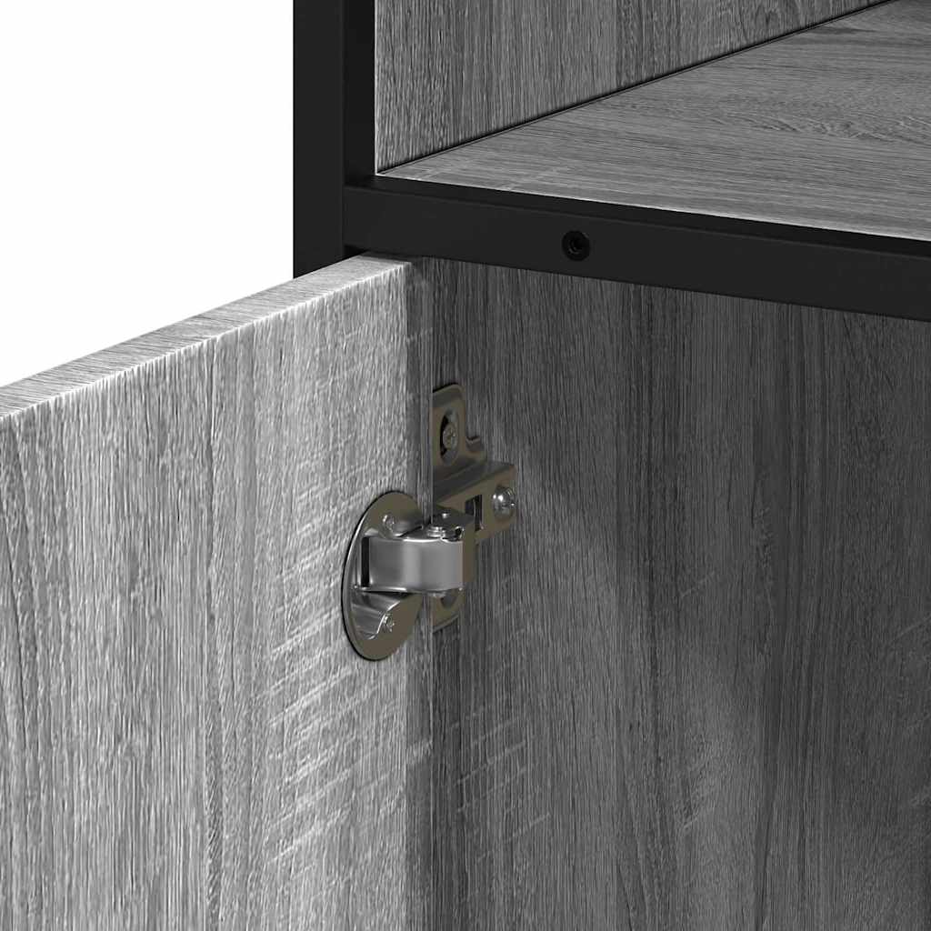 Badschrank Grau Sonoma 35x37,5x100 cm Holzwerkstoff