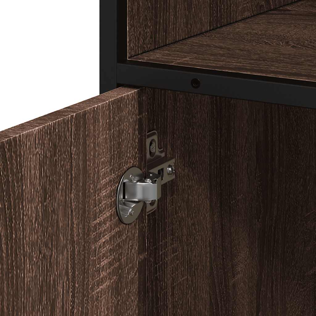 Badschrank Braun Eichen-Optik 35x37,5x100 cm Holzwerkstoff