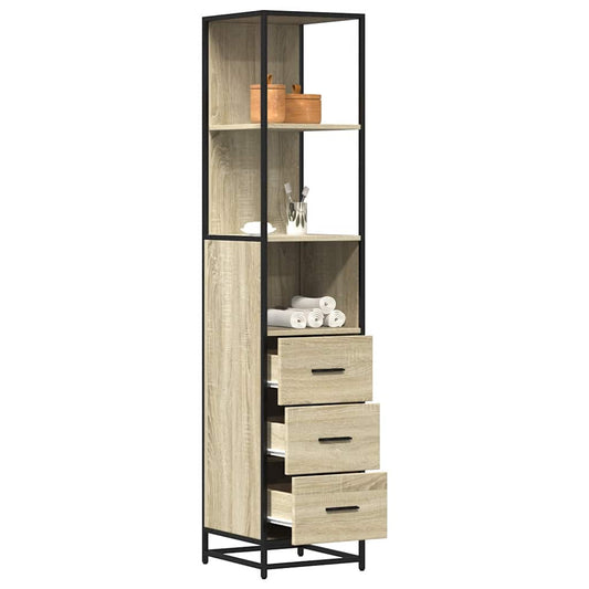 Badschrank Sonoma-Eiche 35x37,5x166 cm Holzwerkstoff