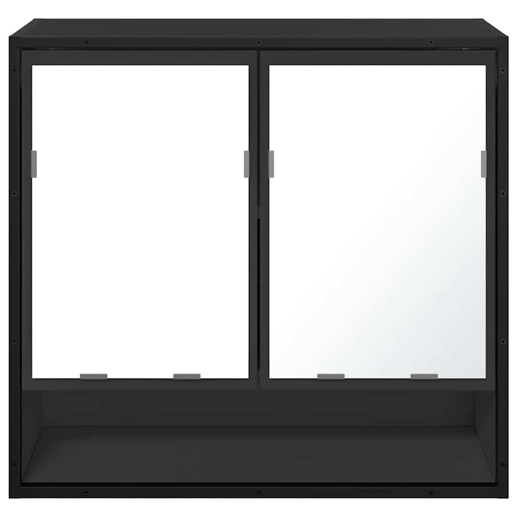 Spiegelschrank Schwarz 65x20x60 cm Holzwerkstoff