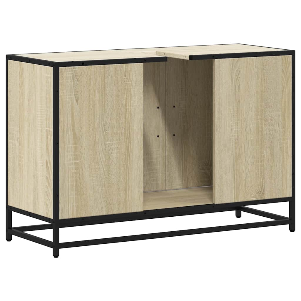 Waschbeckenunterschrank Sonoma-Eiche 90x33x60 cm Holzwerkstoff