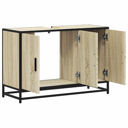 Waschbeckenunterschrank Sonoma-Eiche 90x33x60 cm Holzwerkstoff