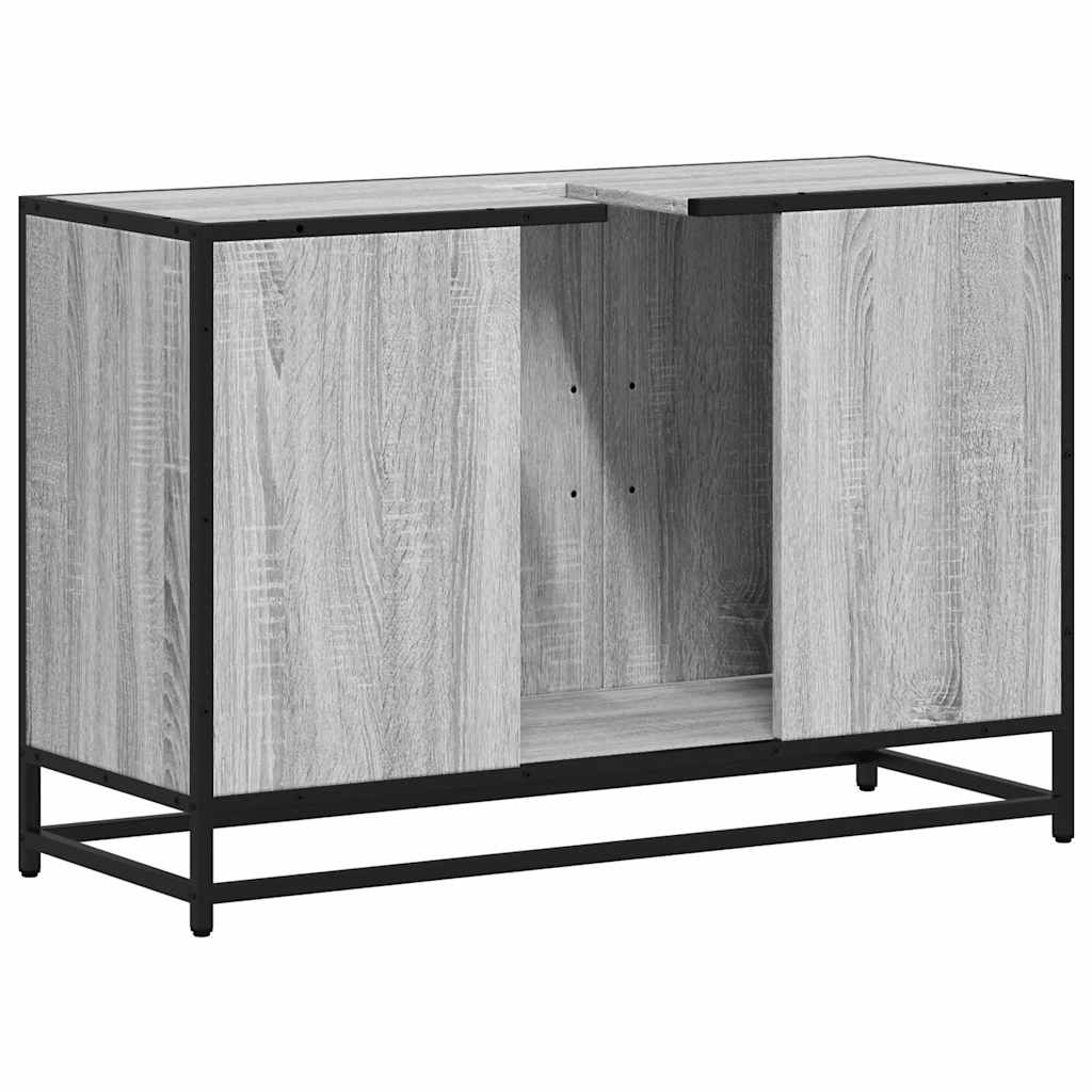 Waschbeckenunterschrank Grau Sonoma 90x33x60 cm Holzwerkstoff