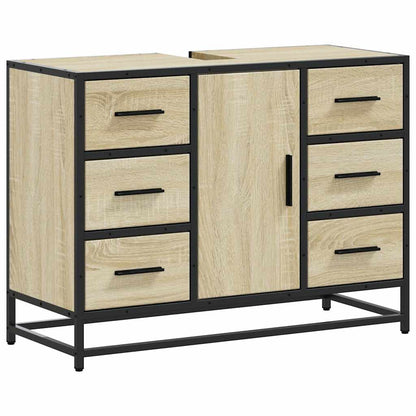 Waschbeckenunterschrank Sonoma-Eiche 80x33x60 cm Holzwerkstoff