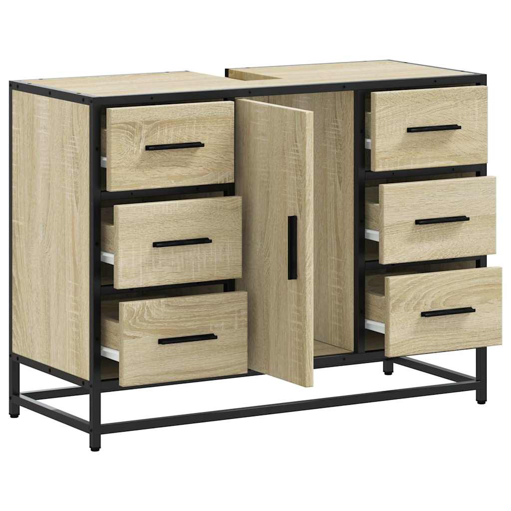 Waschbeckenunterschrank Sonoma-Eiche 80x33x60 cm Holzwerkstoff