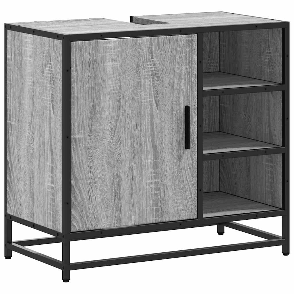 Waschbeckenunterschrank Grau Sonoma 65x33x60 cm Holzwerkstoff