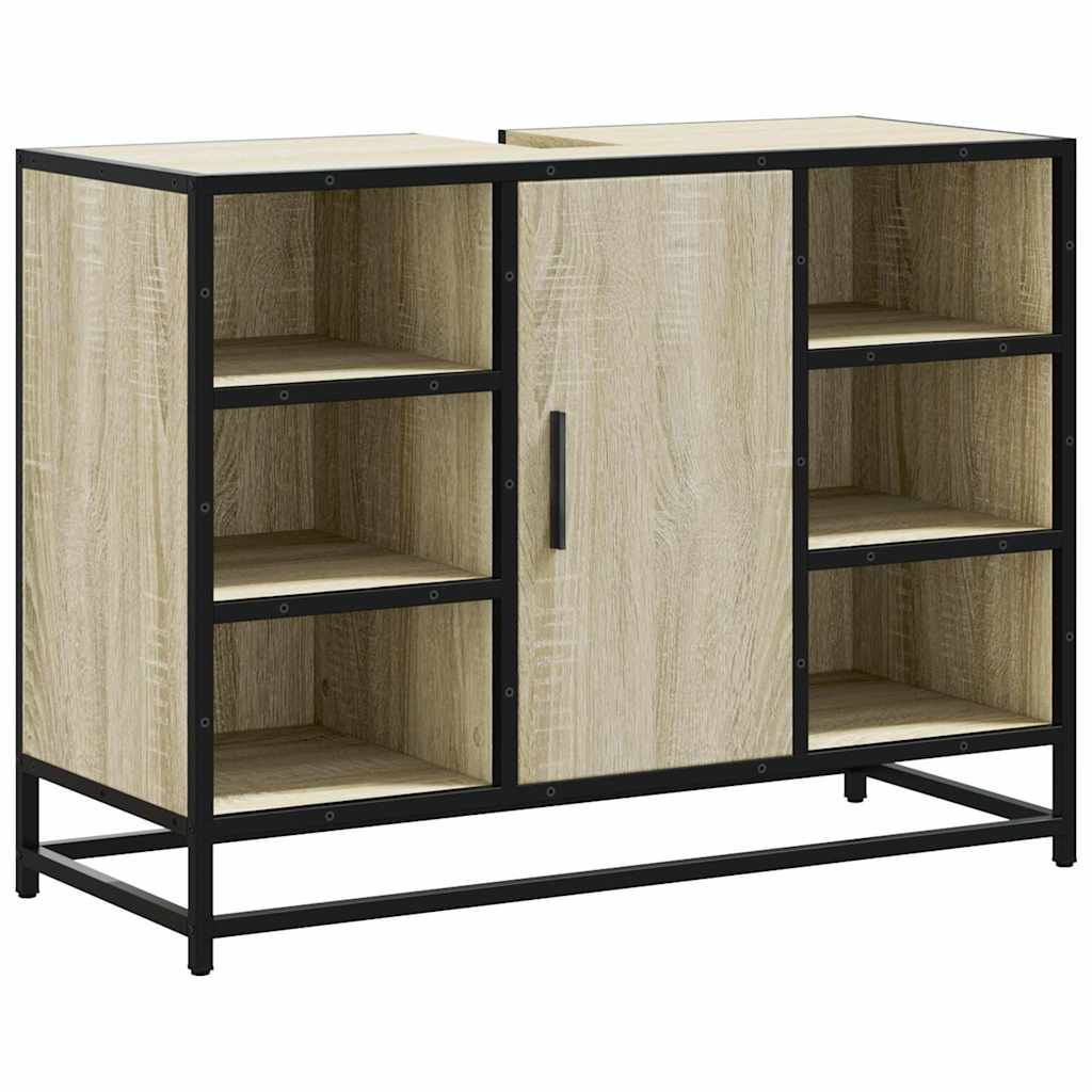 Waschbeckenunterschrank Sonoma-Eiche 80x33x60 cm Holzwerkstoff