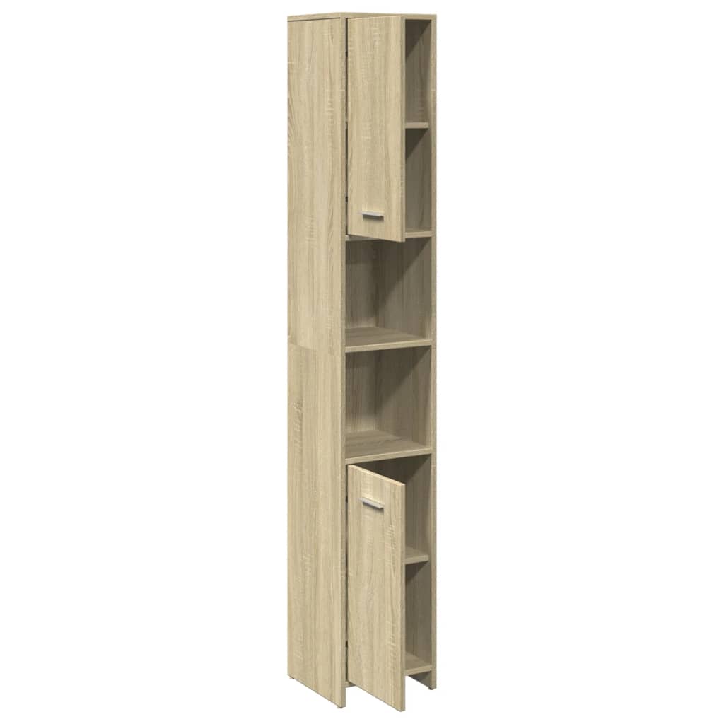 Badezimmerschrank Sonoma-Eiche 30x30x183,5 cm Holzwerkstoff