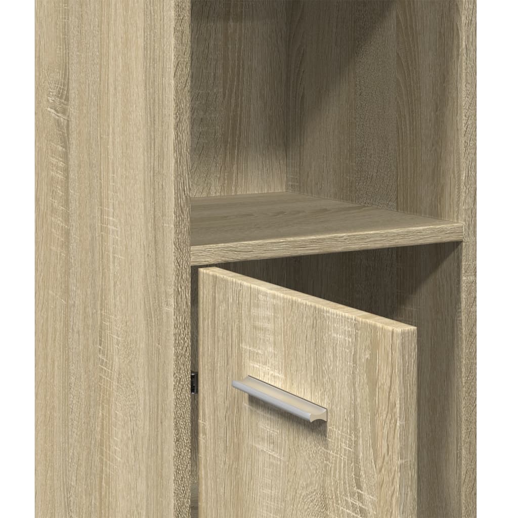 Badezimmerschrank Sonoma-Eiche 30x30x183,5 cm Holzwerkstoff