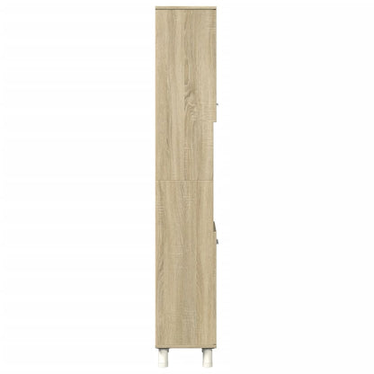 Badschrank Sonoma-Eiche 30,5x30x179 cm Holzwerkstoff