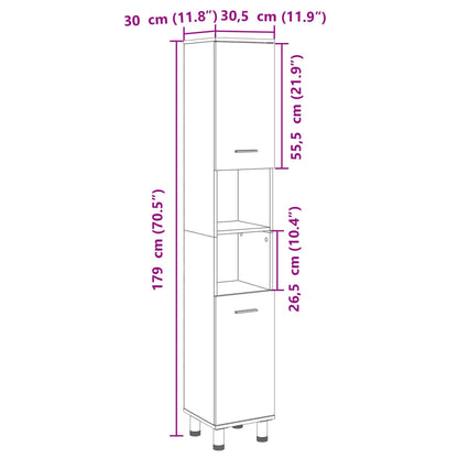 Badschrank Sonoma-Eiche 30,5x30x179 cm Holzwerkstoff