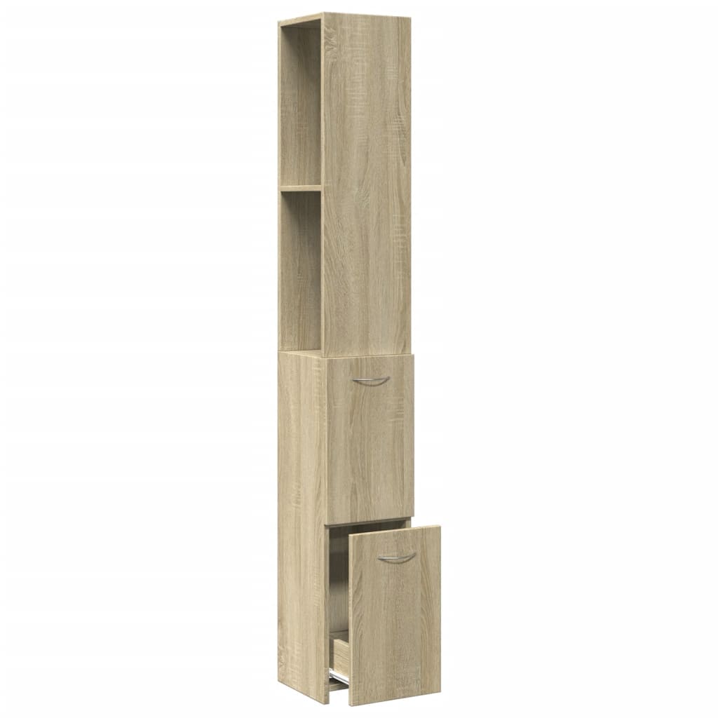 Badschrank Sonoma-Eiche 25x26,5x170 cm Holzwerkstoff