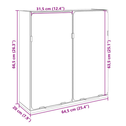 Bad-Spiegelschrank Sonoma-Eiche 64,5x20x66,5 cm Holzwerkstoff