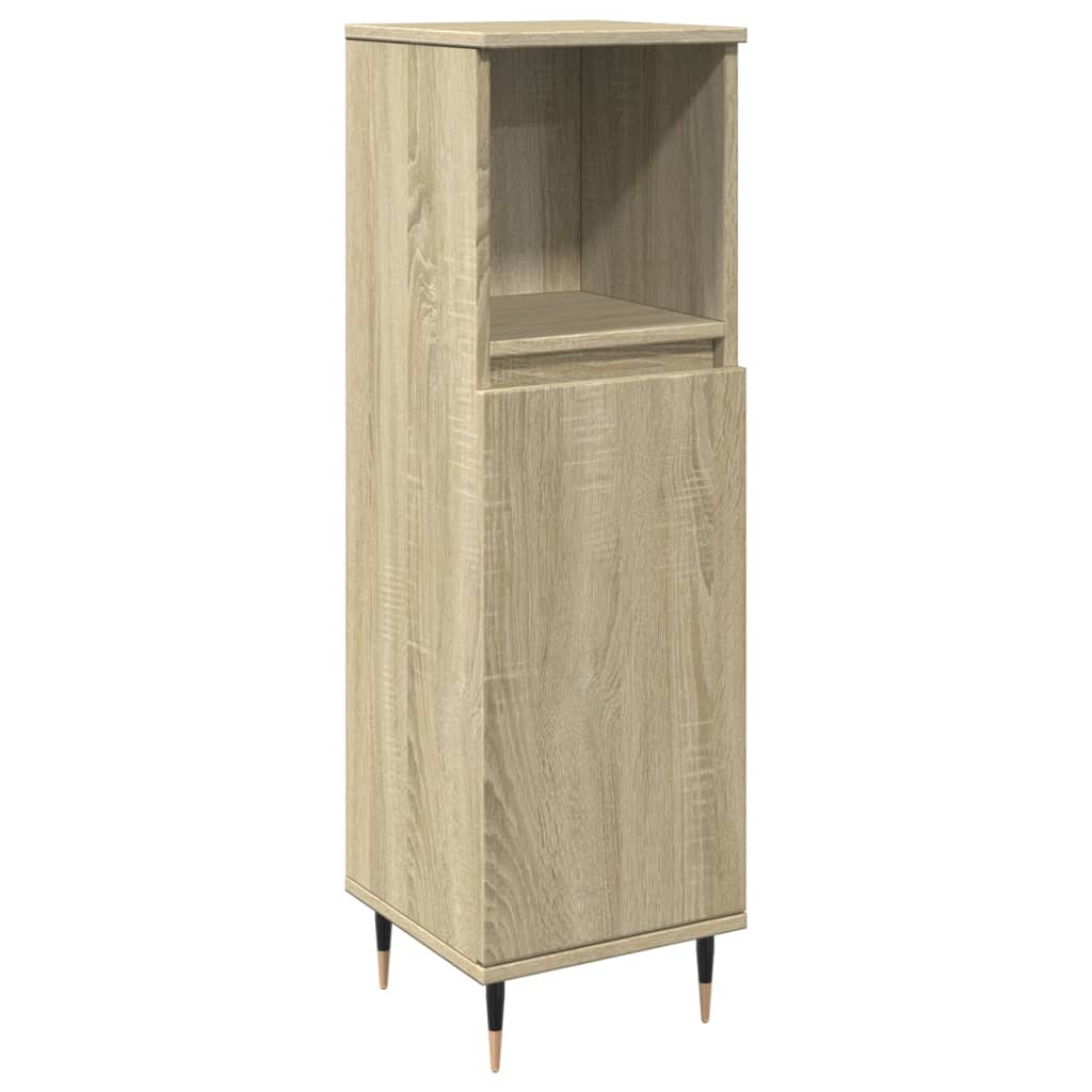 Badschrank Sonoma-Eiche 30x30x100 cm Holzwerkstoff