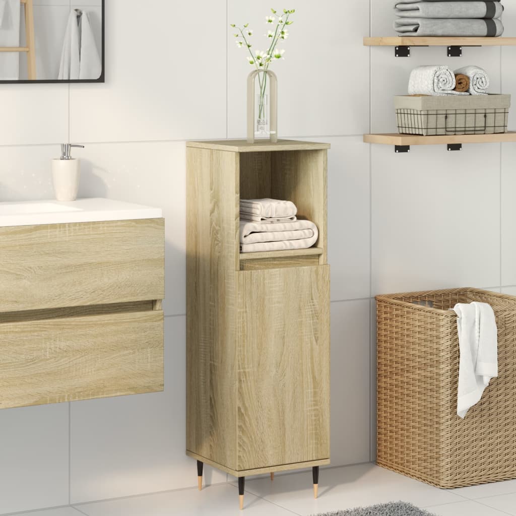 Badschrank Sonoma-Eiche 30x30x100 cm Holzwerkstoff