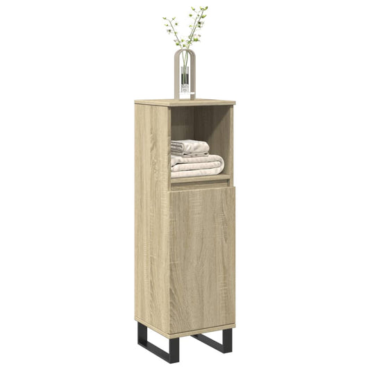 Badschrank Sonoma-Eiche 30x30x100 cm Holzwerkstoff