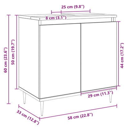 Badschrank Sonoma-Eiche 58x33x60 cm Holzwerkstoff