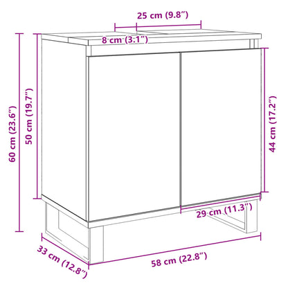 Badschrank Sonoma-Eiche 58x33x60 cm Holzwerkstoff