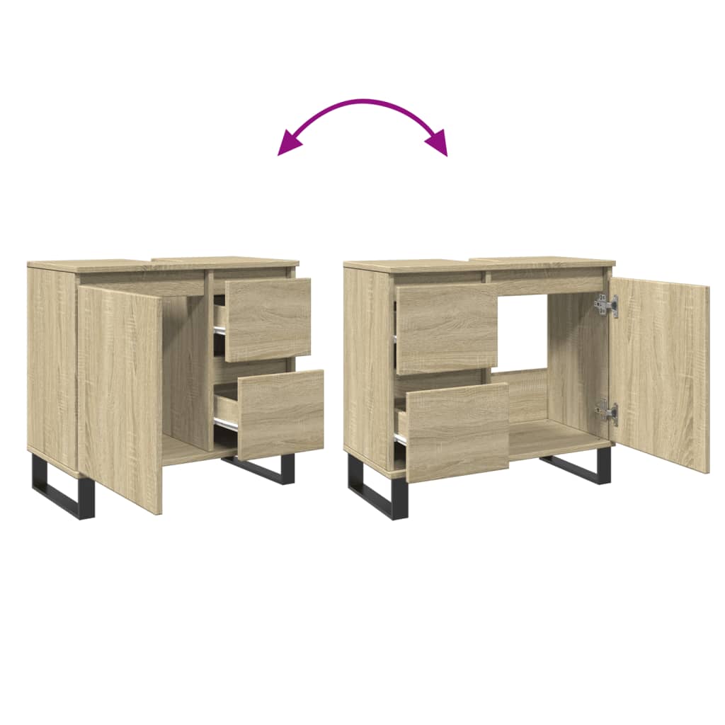 Badschrank Sonoma-Eiche 65x33x60 cm Holzwerkstoff