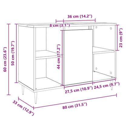 Badschrank Sonoma-Eiche 80x33x60 cm Holzwerkstoff